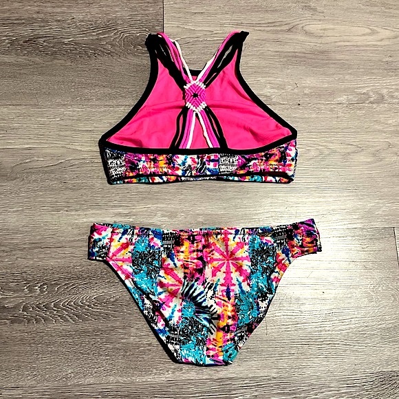JESSICA SIMPSON โข Graffiti Bikini - Racerback Top + Full Bottom โข Size Small - Picture 11 of 16